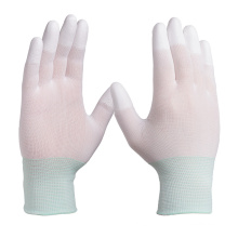 13G Blanc Nylon en nylon PU Fingertip enduit de travail à usage général Gants de travail